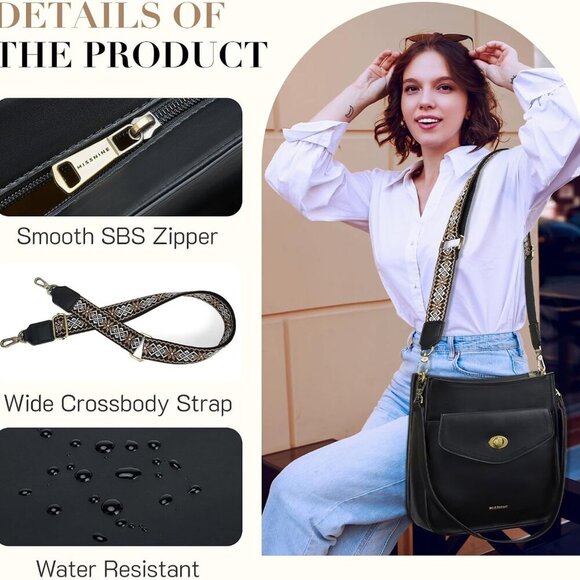 Crossbody Bags for Women Trendy Vegan Leather Shoulder Bag Hobo Purses Handbags - Picture 6 of 8